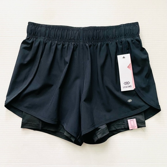 NA Pants - Black 2-in1 Run Shorts Size S NWT